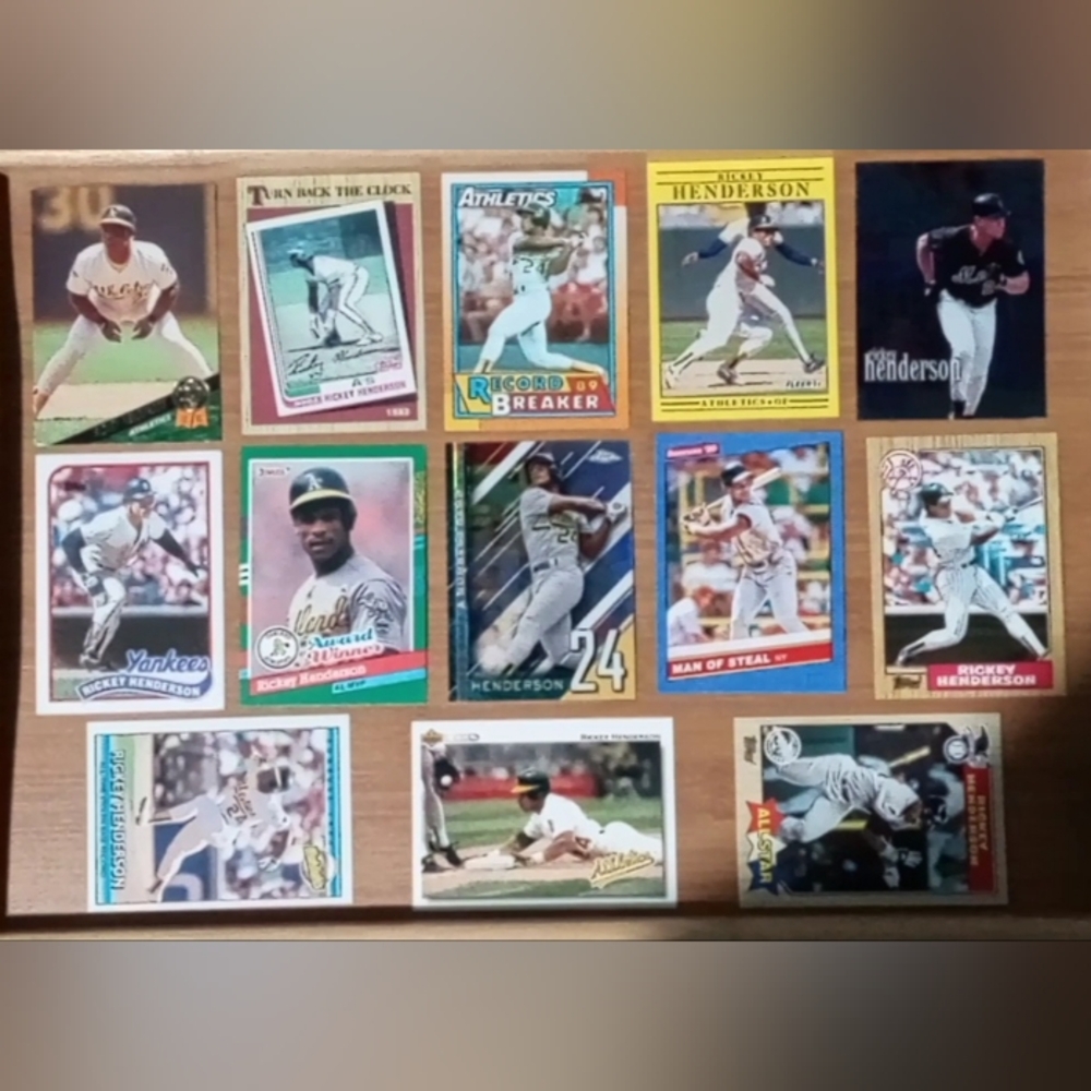 Rickey Henderson Baseball Card Lot